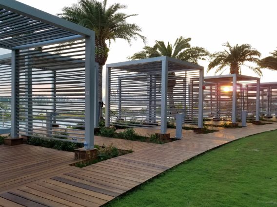 PtrBlt Miami Apogee Pool Deck metal cabana structures